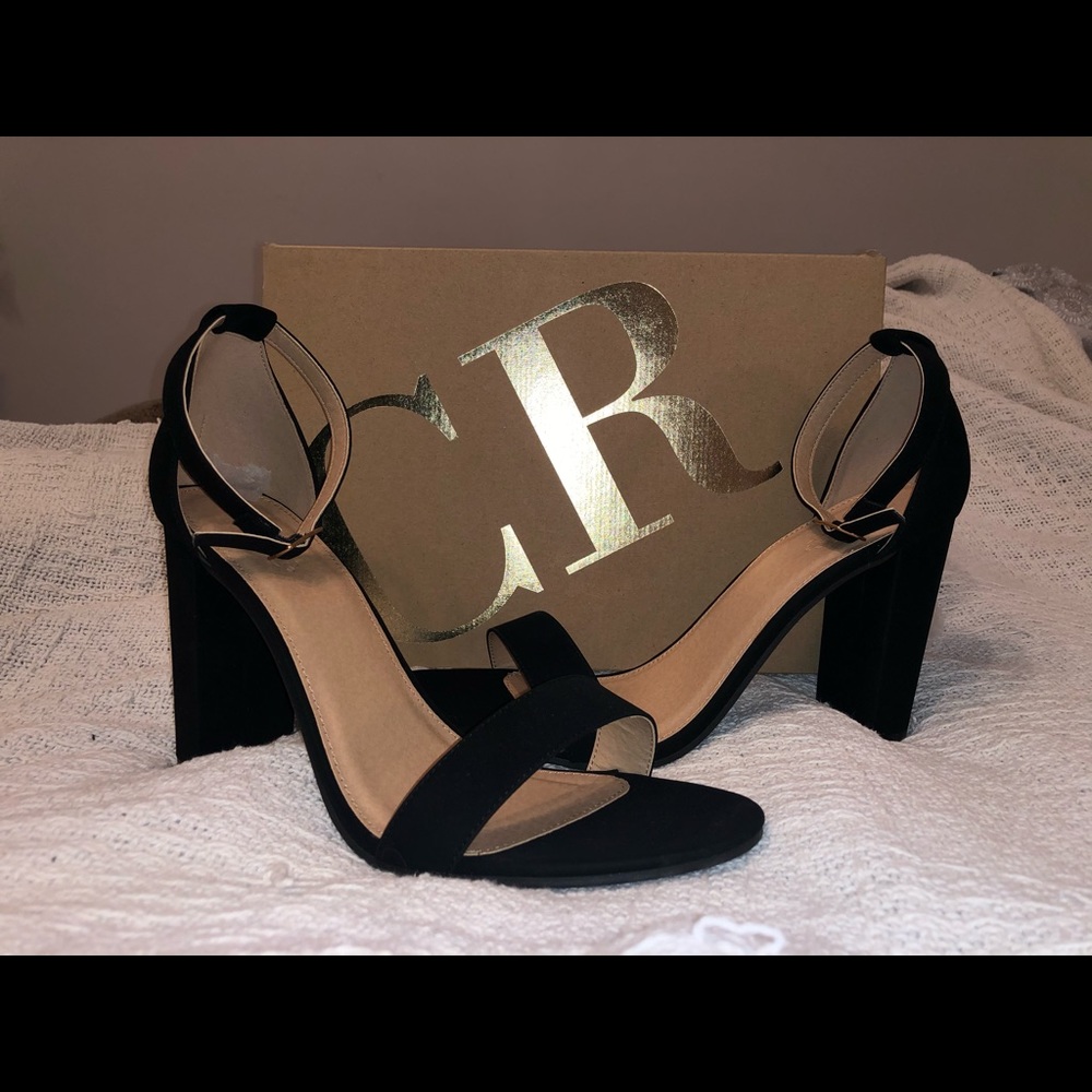 Charlotte Russe Black strap heels size 11